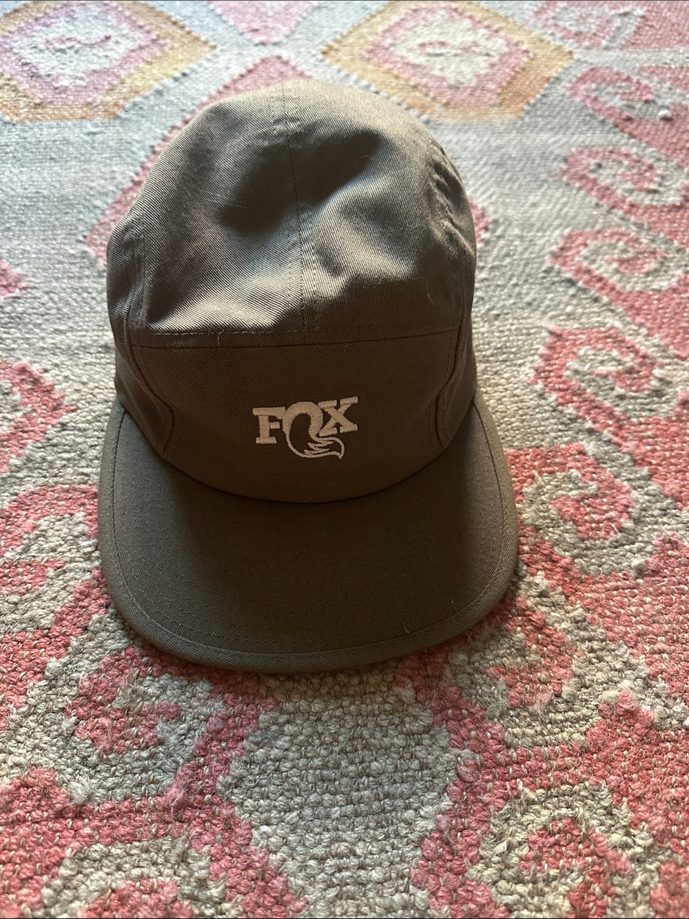 Fox Olive Green Five-Panel Cap with White Logo